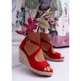 BUGO Dámské sandály na espadrilkách Red Margus červené 1