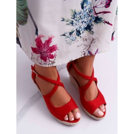 BUGO Dámské sandály na espadrilkách Red Margus červené 2