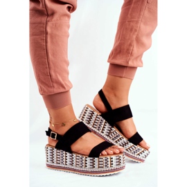 ADY Dámské sandály na platformě černé sandy černá 2