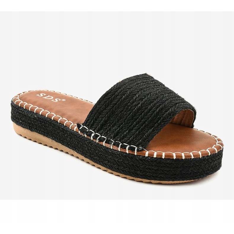 Černé pantofle espadrilky 7970-PL černá 1 Černé pantofle espadrilky 7970-PL černá 1
