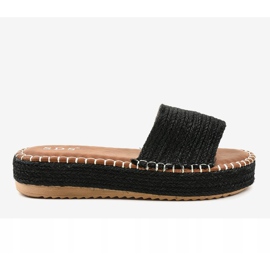 Černé pantofle espadrilky 7970-PL černá 2