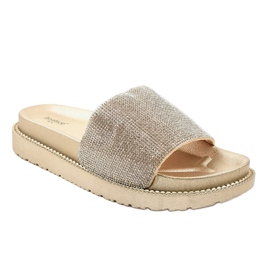 Zlaté pantofle s flitry SF-01 zlatý 1 Zlaté pantofle s flitry SF-01 zlatý 1