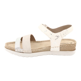 Sandály s koženou vložkou Inblu Argento OF019 bílý šedá 1