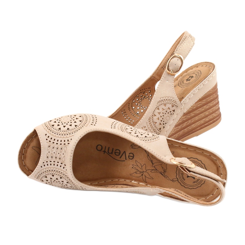 Evento Pohodlné sandály na klínku 20SD98-1862 hnědý žlutá 4