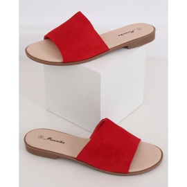 Červené dámské červené pantofle WL1606 Red červený 1