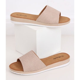 Dámské béžové pantofle BQ-66 Beige béžový 1