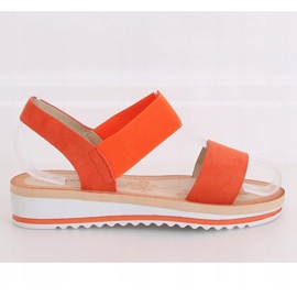 Oranžové dámské sandály E008 Orange pomerančový 2