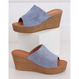 Modré klínové pantofle 10-236 modré modrý 1 Modré klínové pantofle 10-236 modré modrý 1