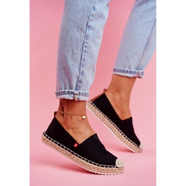Dámské pletené podrážky Espadrilles Black Big Star FF274A498 černá 1