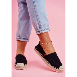Dámské pletené podrážky Espadrilles Black Big Star FF274A498 černý 2