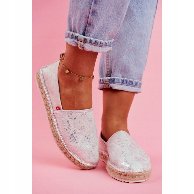 Dámské espadrilky, pletená podrážka Silver Big Star FF274A514 šedá 2