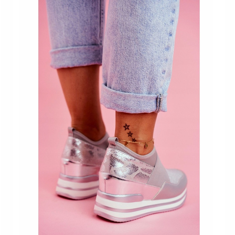 Dámská sportovní nazouvací obuv na klínku šedá Cold Play 1