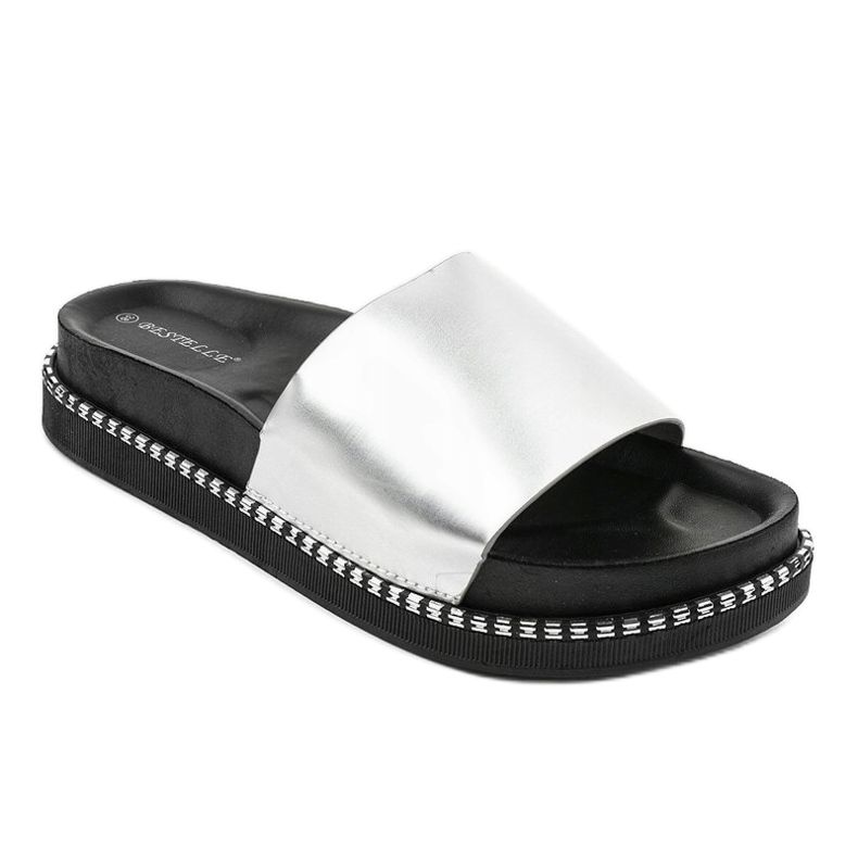 Stříbrné pantofle CH-107 šedá 1