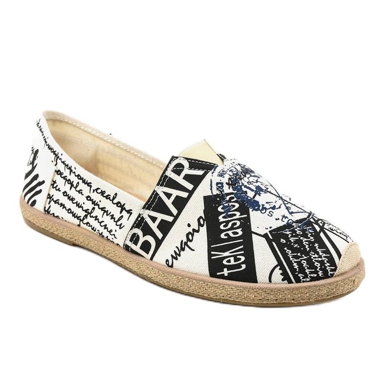 Bílé pánské espadrilové boty BKA-48 bílý černý 1