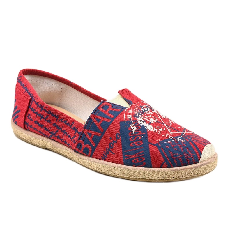 Červené pánské boty espadrilky BKA-48 červený modrý 1