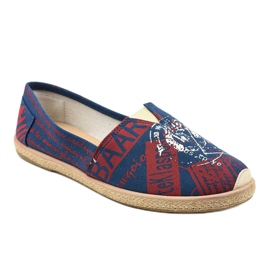 Pánské modré espadrilové boty BKA-48 červené 1