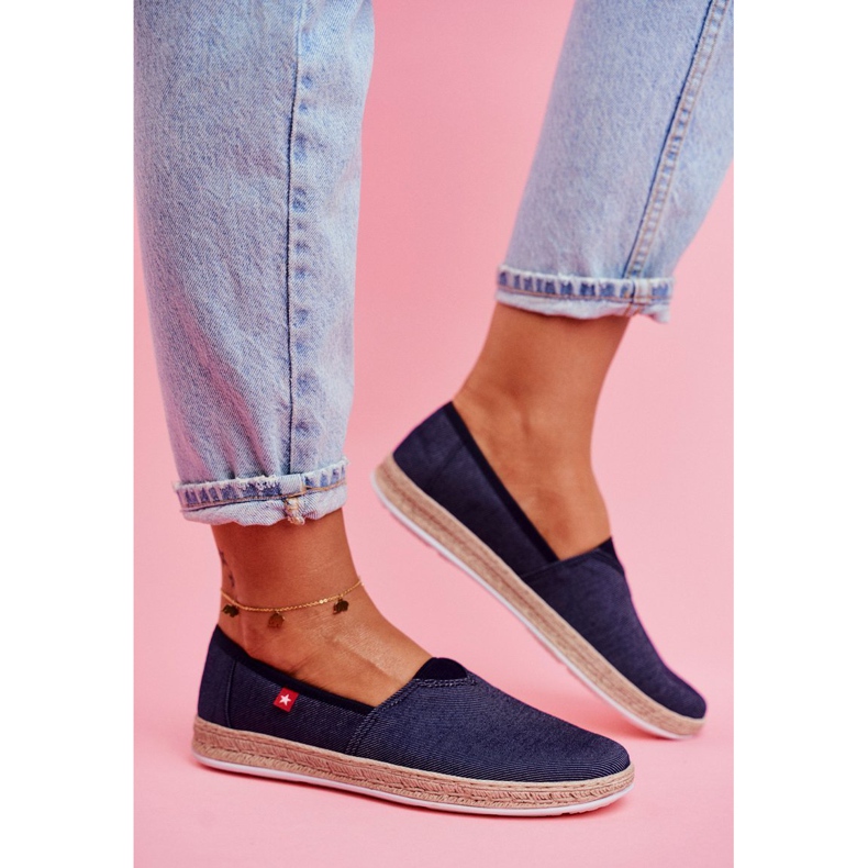 Dámské espadrilky Big Star Slip-on Navy Blue FF276024 námořnická modrá 1 Dámské espadrilky Big Star Slip-on Navy Blue FF276024 námořnická modrá 1