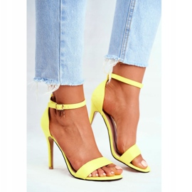 PS1 Dámské sandály na vysokém podpatku z ekologického semiše žluté barvy Liberty žlutá 1