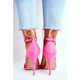 SEA Dámské sandály na vysokém podpatku z eko semiše Fuchsia Liberty růžový 2