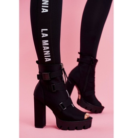 PS1 Dámské kotníkové boty s otevřenou špičkou, černé Gladios černá 2 PS1 Dámské kotníkové boty s otevřenou špičkou, černé Gladios černá 2