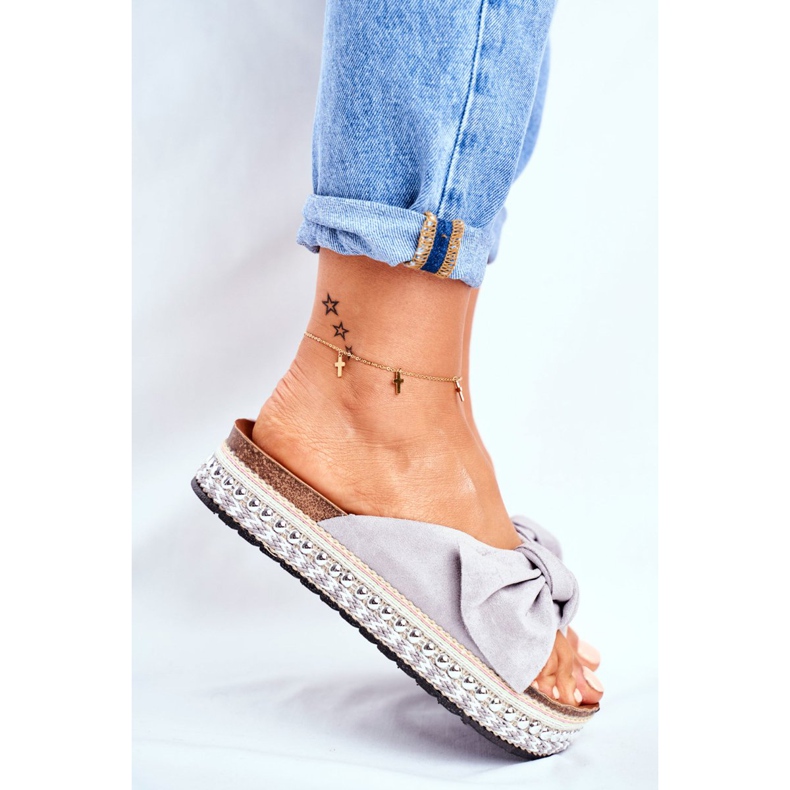 Dámské vysoké pantofle šedé Mortigo šedá 2