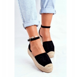 PS1 Dámské espadrilky na černé ložní platformě Palermo černý 1