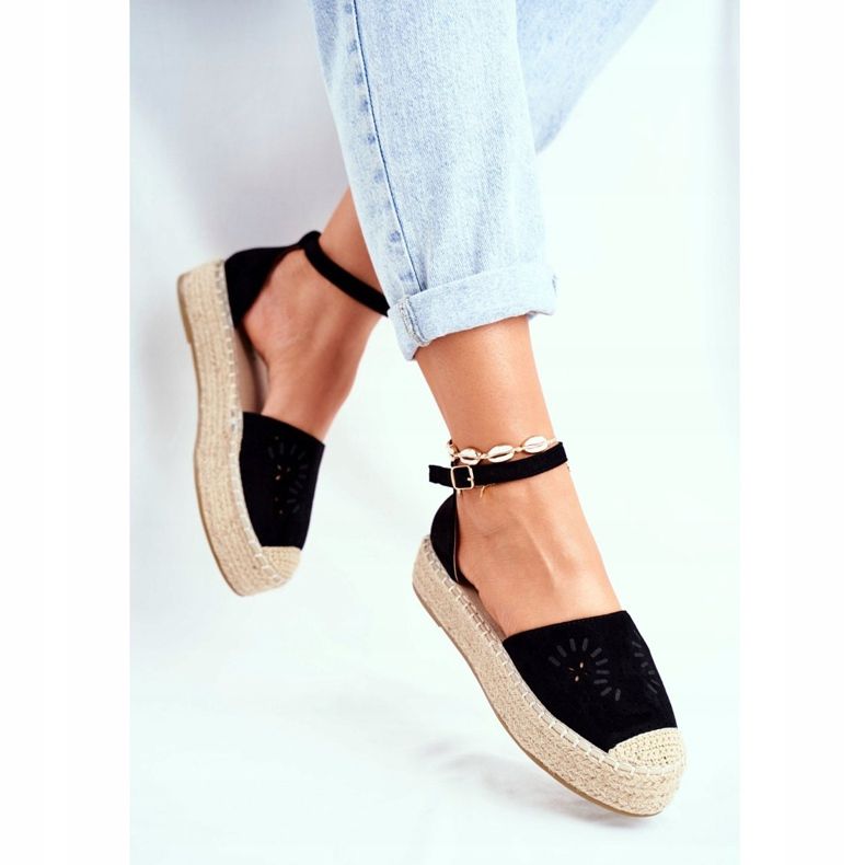 PS1 Dámské espadrilky na černé ložní platformě Palermo černý 2