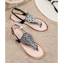 SDS Sandály Na Platformě S Dekoracemi černá 2