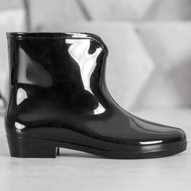 SHELOVET Galoše s ozdobným řetězem černý 1