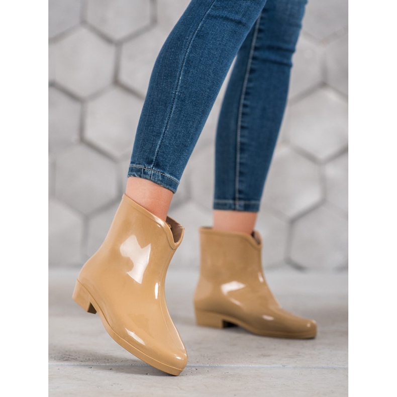 SHELOVET Galoše s ozdobným řetězem hnědý 2