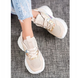 Mannika Módní tenisky se síťovinou hnědý 2