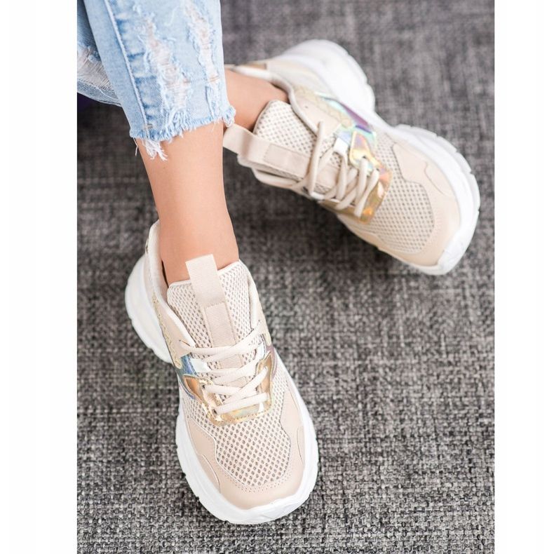 Mannika Módní tenisky se síťovinou hnědý 2