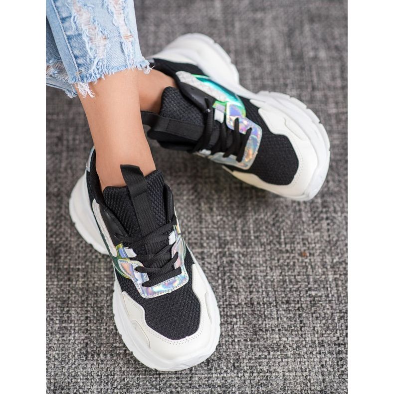 Mannika Módní tenisky se síťovinou černý 2