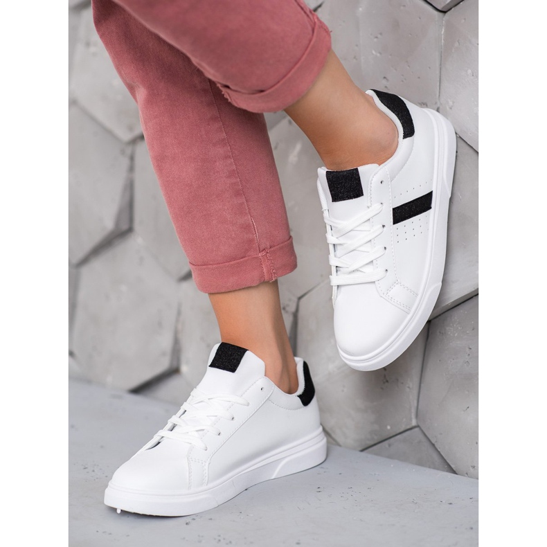 SHELOVET Sportovní obuv se třpytkami bílý 2