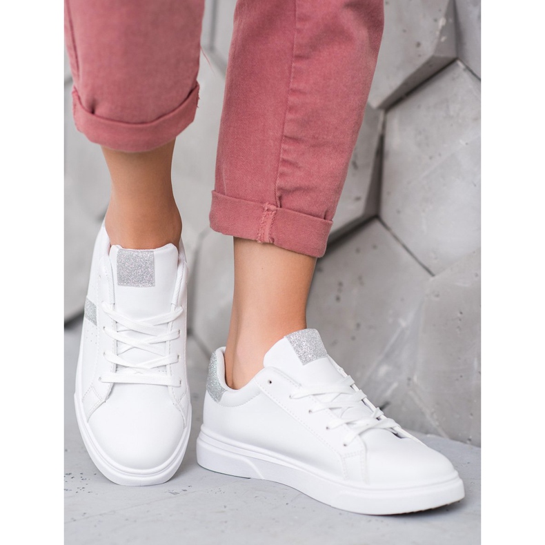 SHELOVET Sportovní obuv se třpytkami bílý 1