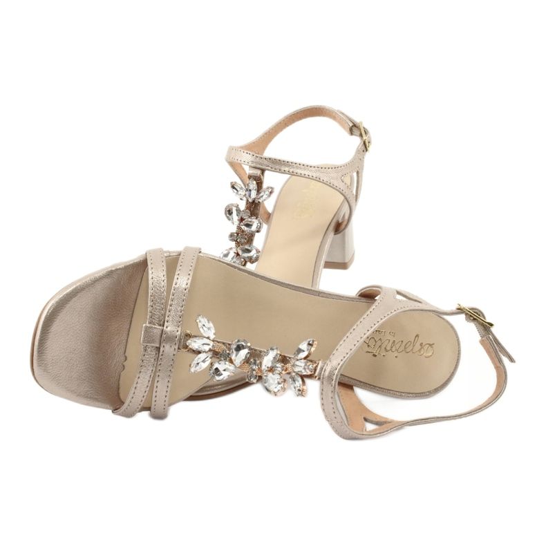 Zlaté sandály na sloupku se Zircon Espinto S352 zlatý 8