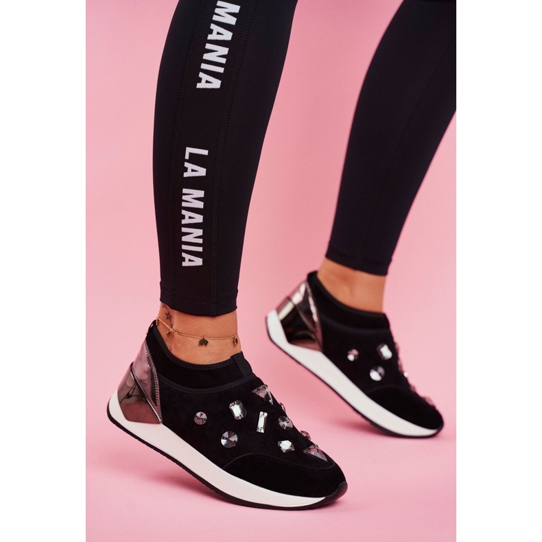 SEA Dámské sportovní boty s krystaly černé todo černá 1