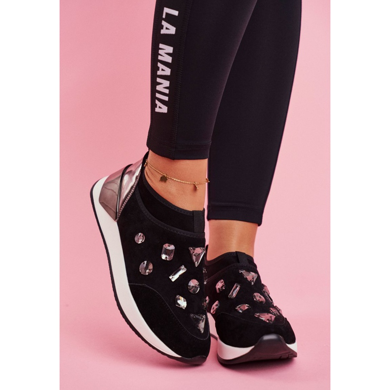 SEA Dámské sportovní boty s krystaly černé todo černá 2