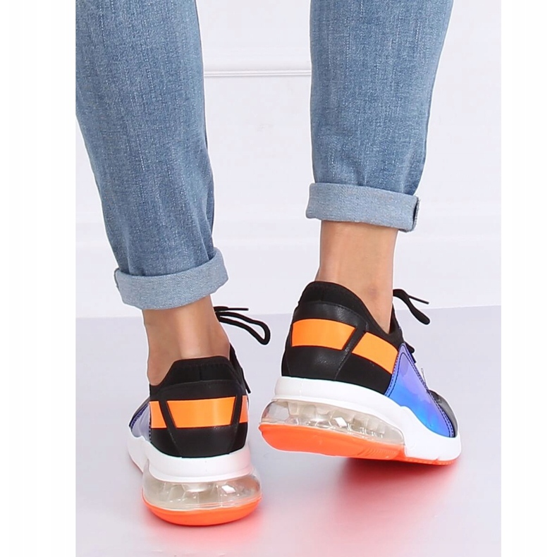 Černá dámská sportovní obuv F-3336 ČERNÁ / ORANŽOVÁ oranžový 2