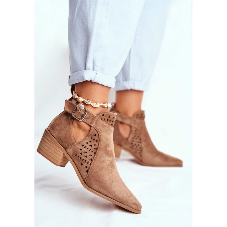 Bellucci Dámské kozačky s vykrojenou pružinou Beige Rita béžový 2