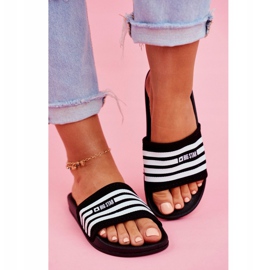 Dámské pantofle Big Star černé FF274A353 bílý černá 2