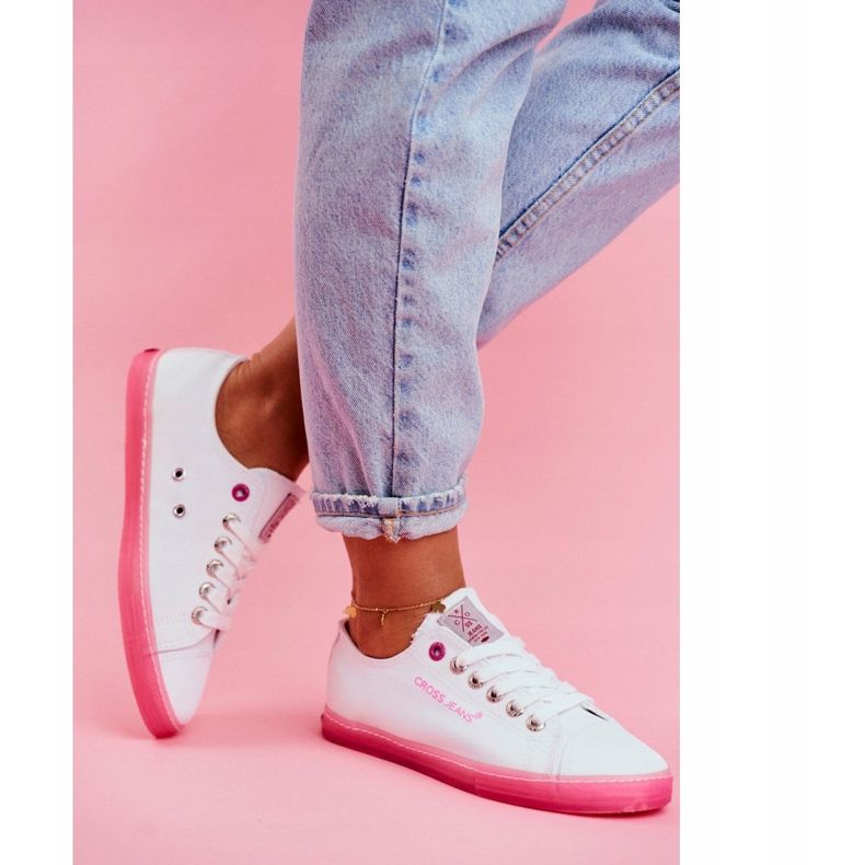 Dámské tenisky Cross Jeans bílé růžové FF2R4075C bílý růžový 2