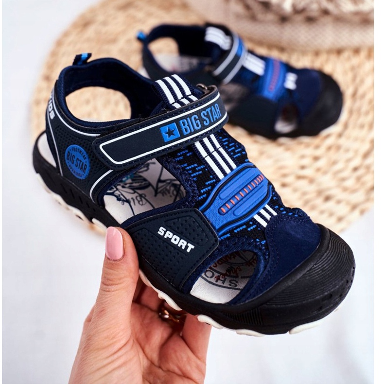 Dětské sandály Big Star se suchým zipem Navy Blue FF374211 námořnická modř modrý 2