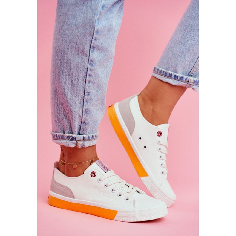 Dámské tenisky Cross Jeans bílé oranžové FF2R4043C bílý pomerančový 2
