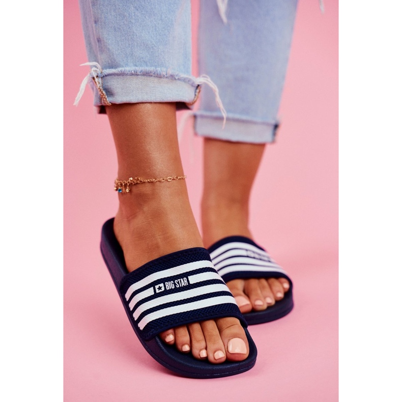 Dámské pantofle Big Star Navy Blue FF274A356 modrý 2