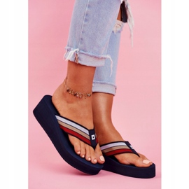 Dámské pantofle Žabky Big Star na klínku Navy Blue FF274A301 námořnická modř 1