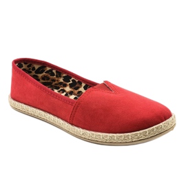 Červené slip espadrilky s leopardím potiskem TL128-3 červený 1