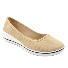 Béžové tenisky na klínku HC-0307 béžový 1 Béžové tenisky na klínku HC-0307 béžový 1