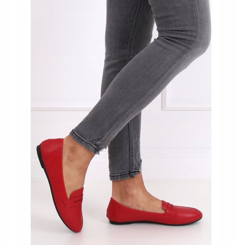 Červené dámské mokasíny 98-29 Červené 2 Červené dámské mokasíny 98-29 Červené 2