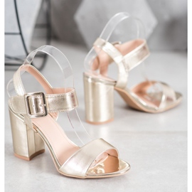 Small Swan Sandály Na Tyči S Eko Kůže zlatý 1